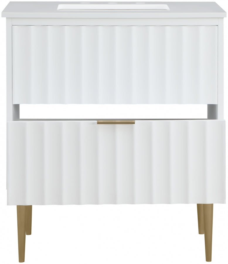 Modernist Engineered Stone Top And Solid Wood Base (brushed gold) Bathroom Vanity