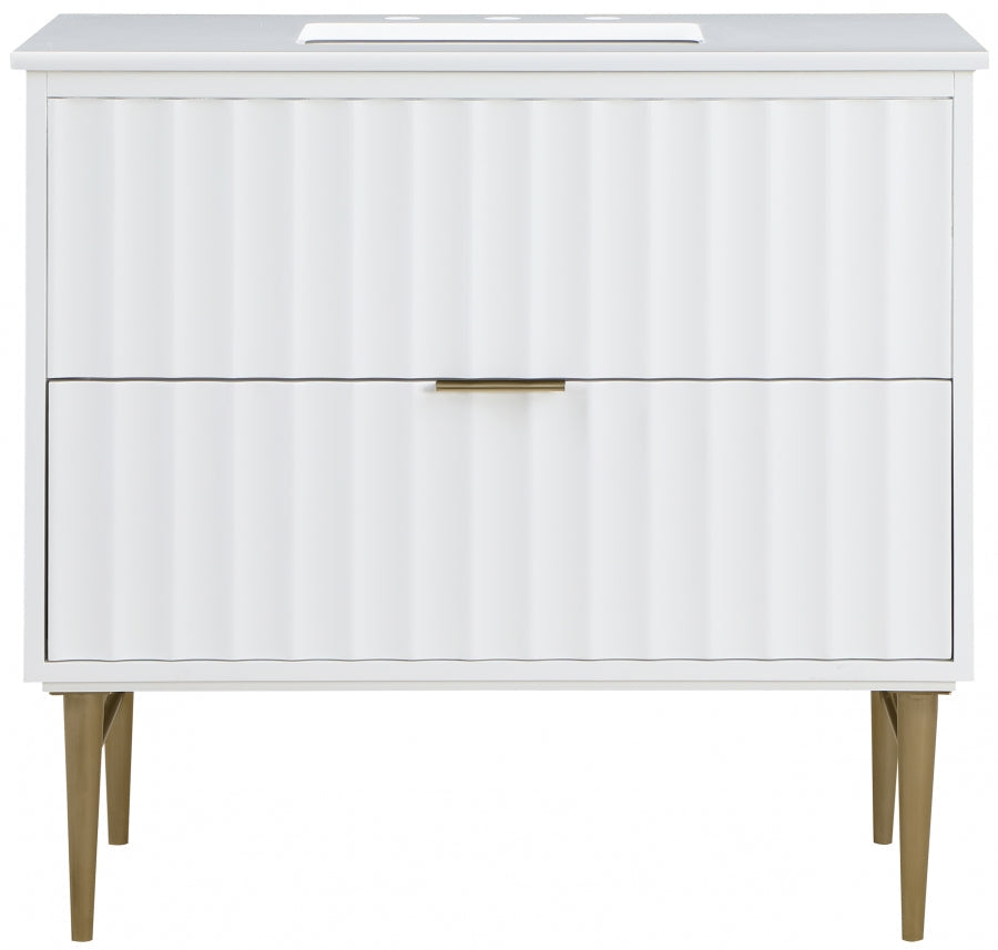 Modernist Engineered Stone Top And Solid Wood Base (brushed gold) Bathroom Vanity