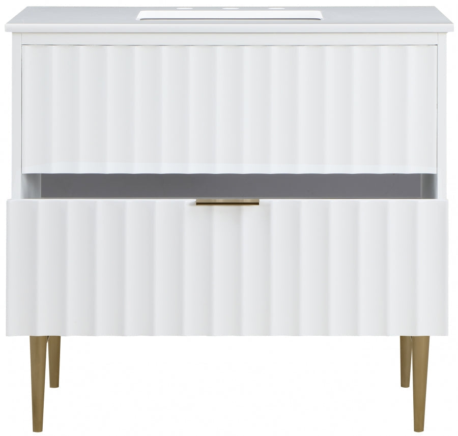 Modernist Engineered Stone Top And Solid Wood Base (brushed gold) Bathroom Vanity