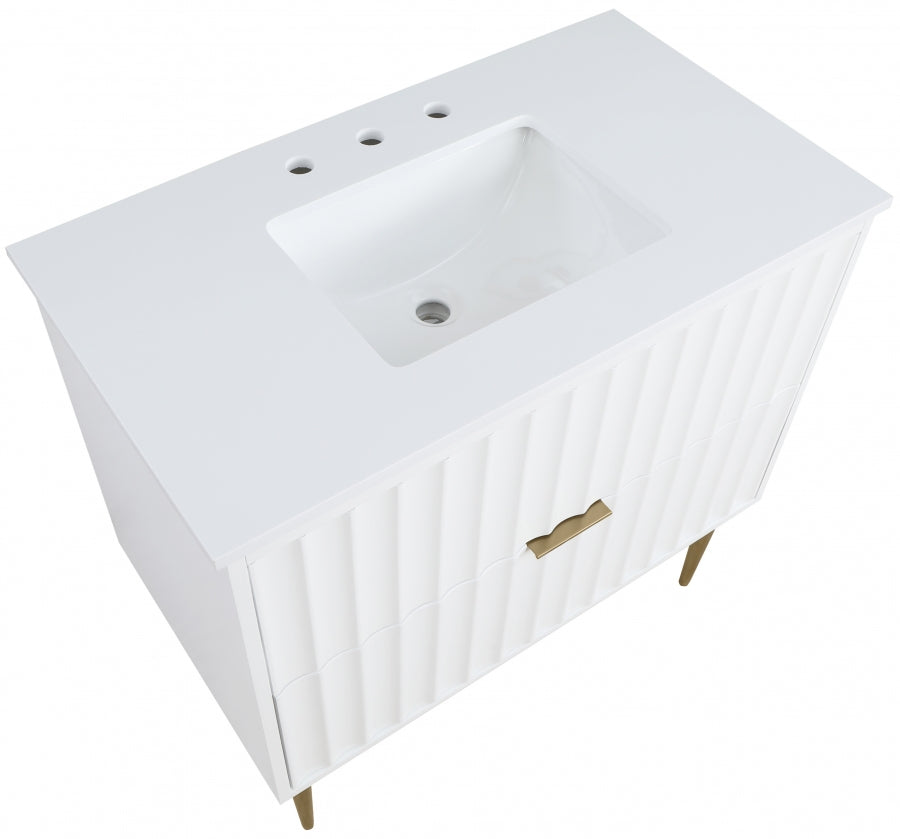 Modernist Engineered Stone Top And Solid Wood Base (brushed gold) Bathroom Vanity