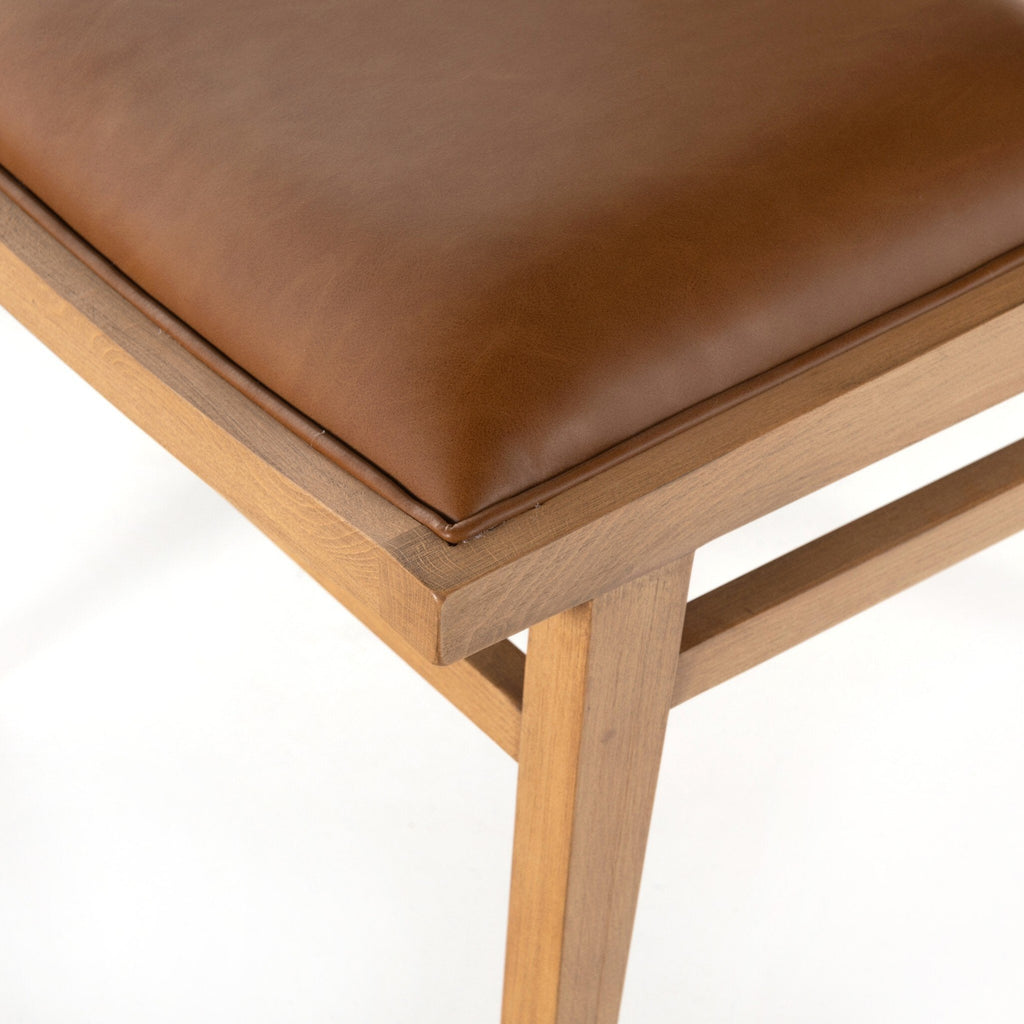 Dalton Leather and Cane Dining Chair