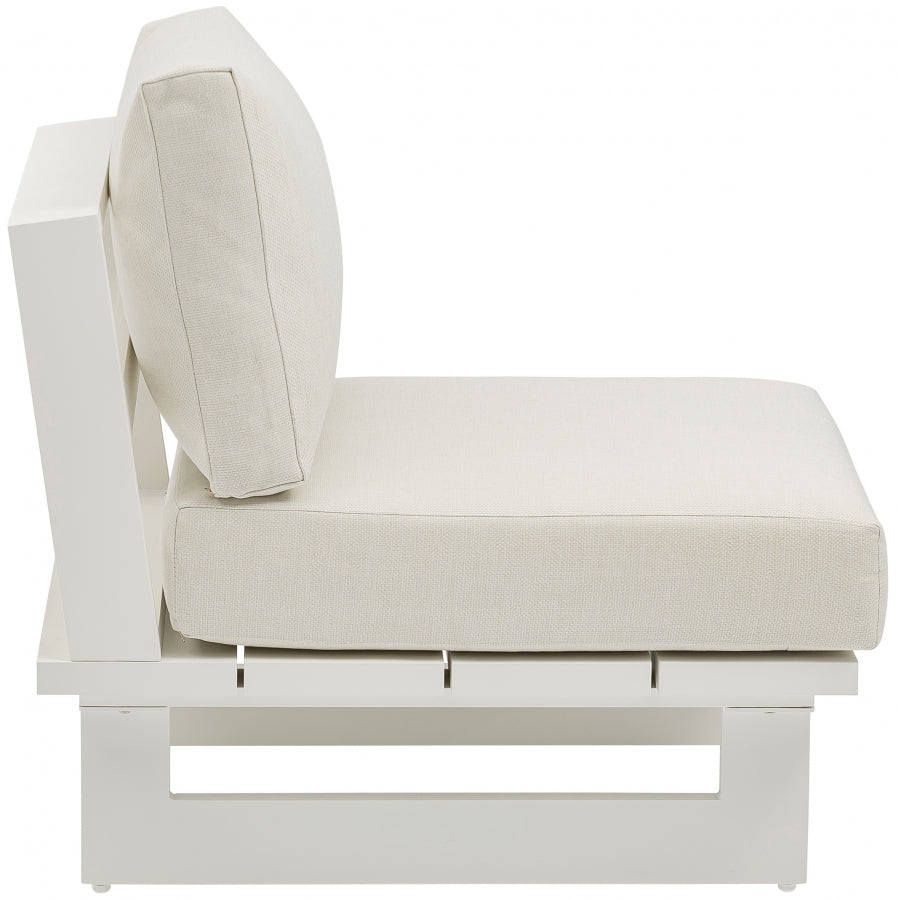 Maldives Water Resistant Fabric Upholstered Outdoor Patio Modular Armless Chair