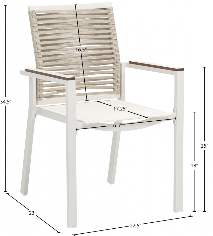 Maldives Mesh And Rope Fabric Outdoor Patio Dining Arm Chair
