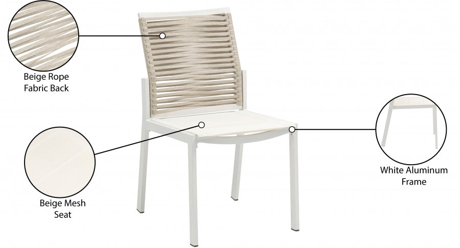Maldives Mesh And Rope Fabric Outdoor Patio Dining Side Chair