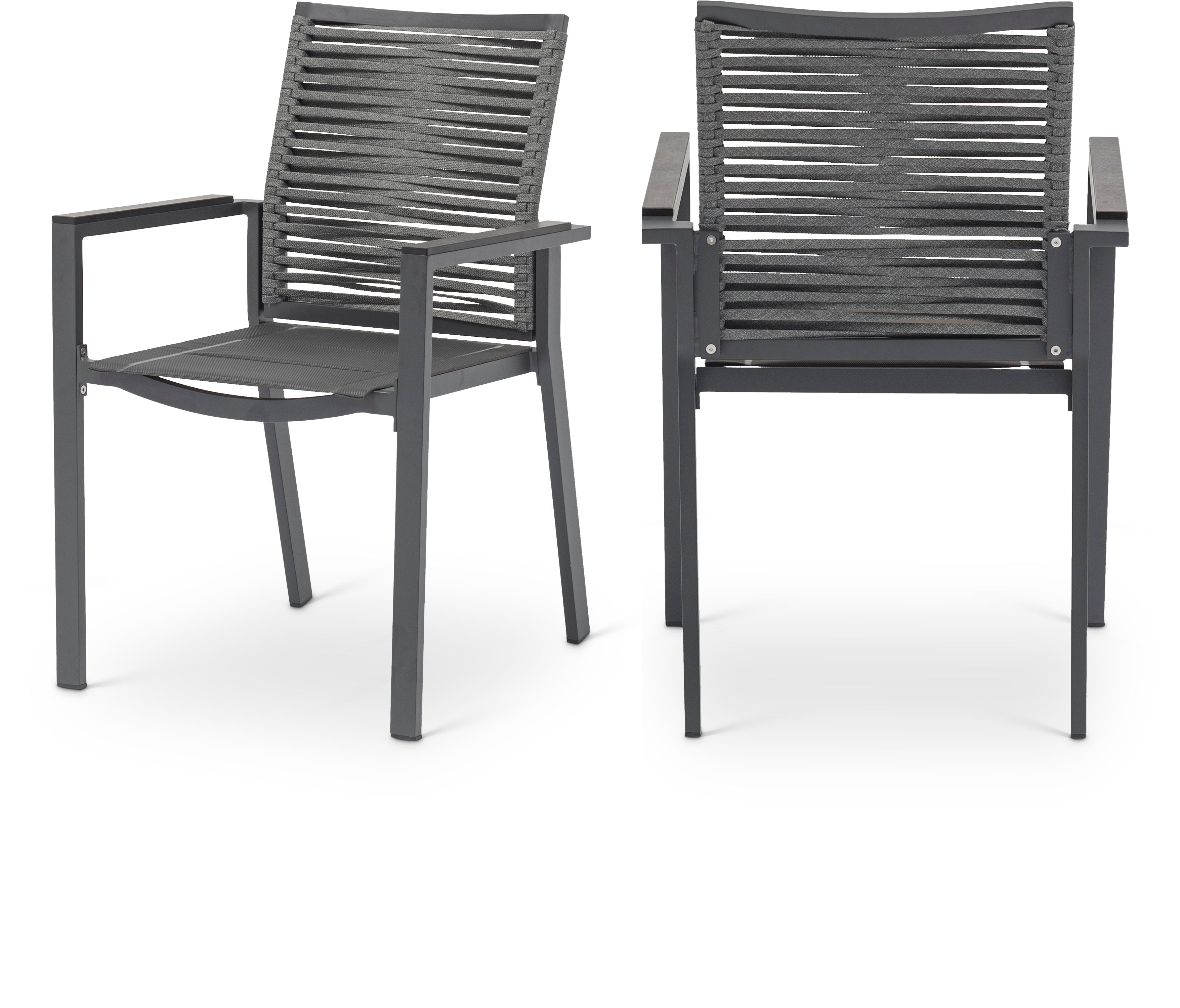 Maldives Mesh And Rope Fabric Outdoor Patio Dining Arm Chair