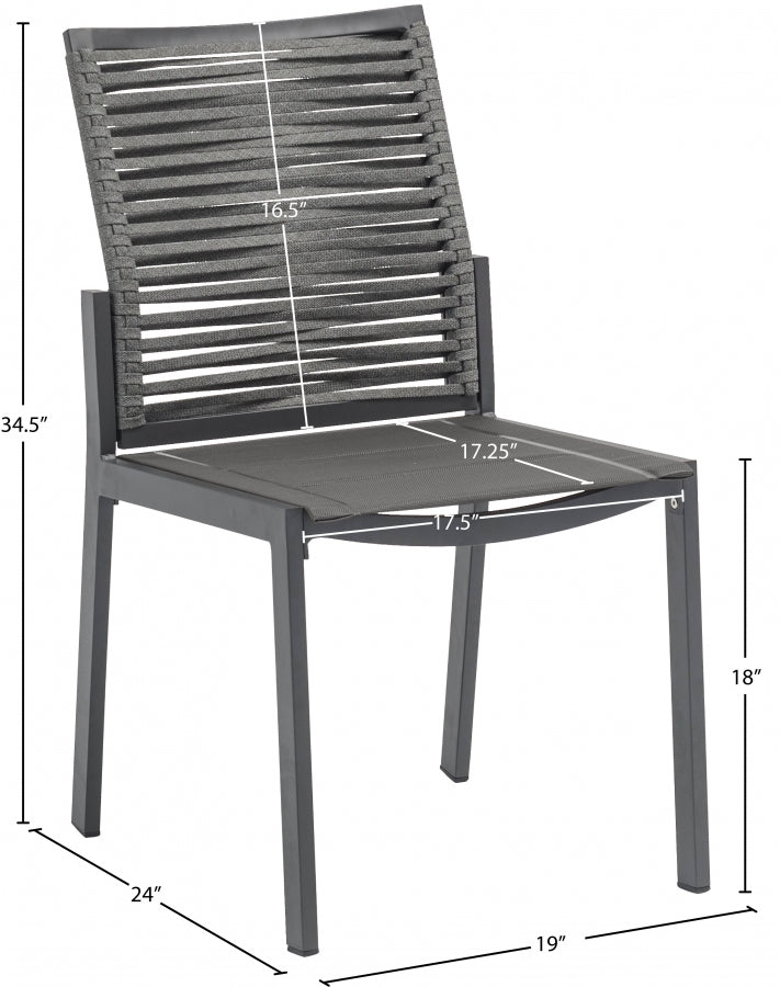 Maldives Mesh And Rope Fabric Outdoor Patio Dining Side Chair