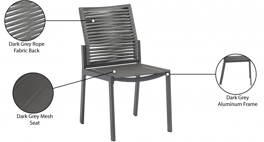 Maldives Mesh And Rope Fabric Outdoor Patio Dining Side Chair