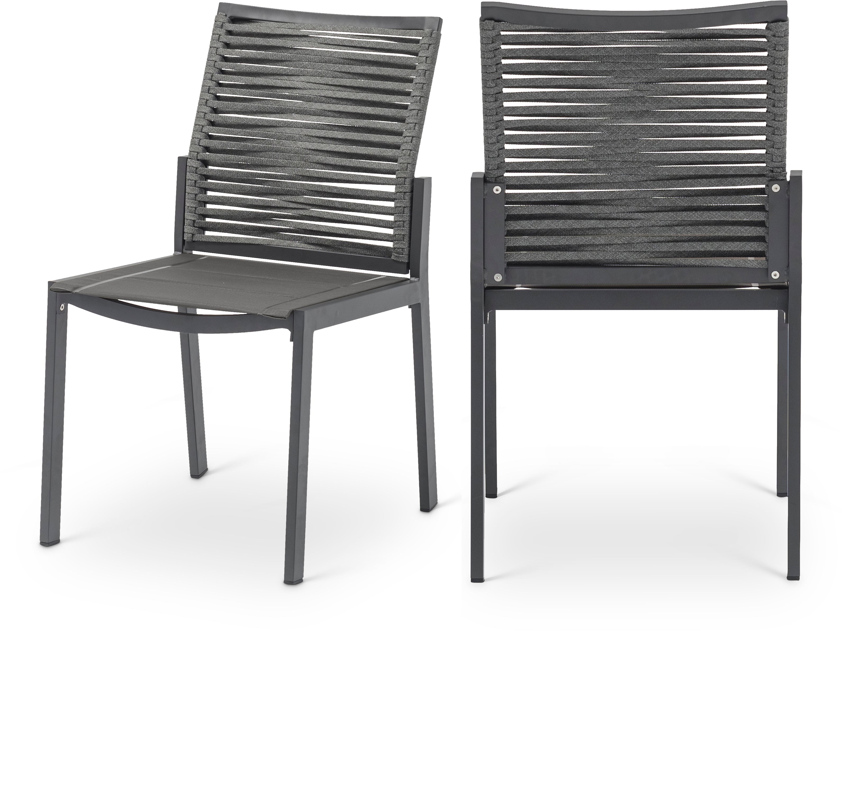 Maldives Mesh And Rope Fabric Outdoor Patio Dining Side Chair