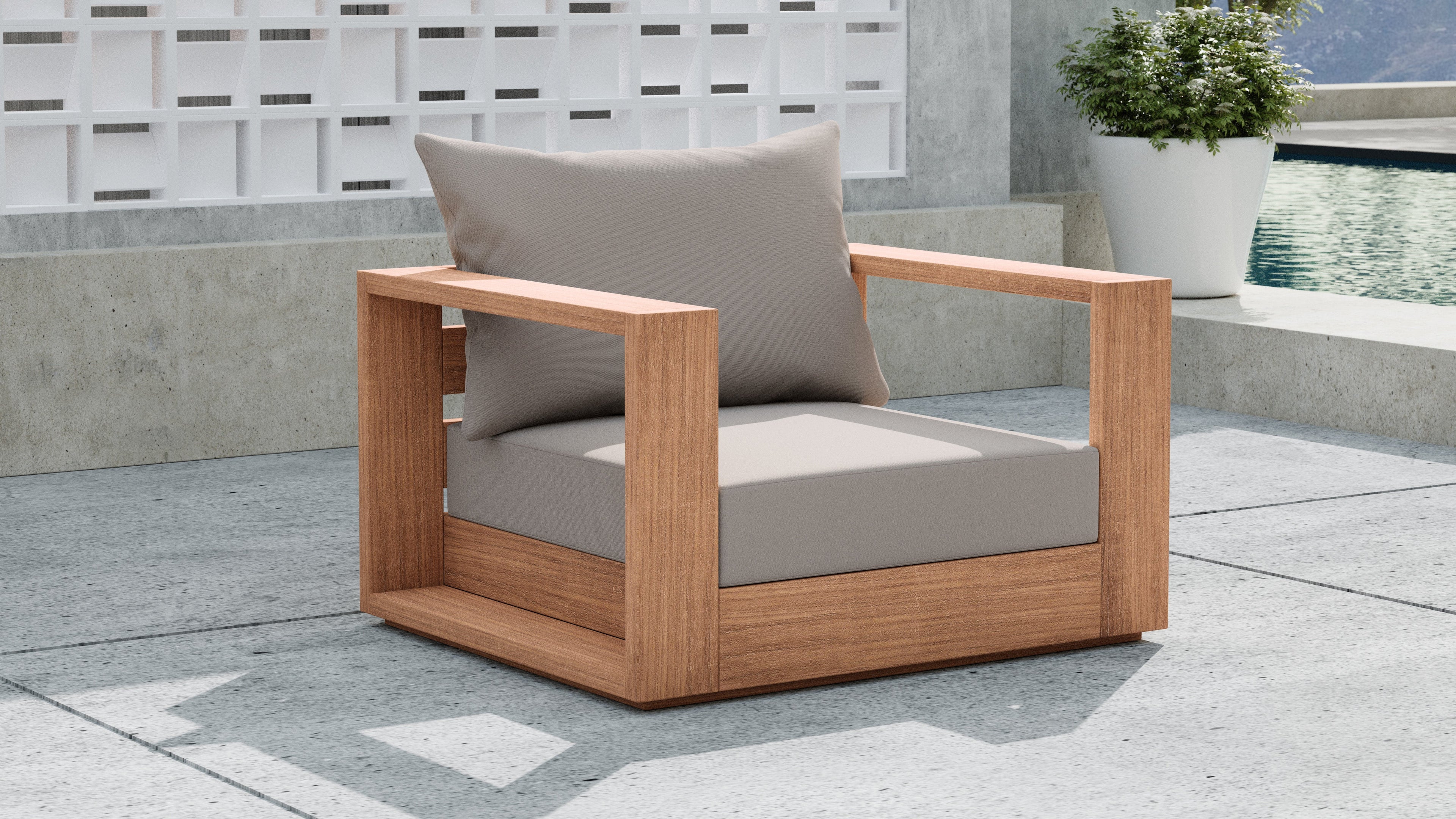Tulum Water Resistant Fabric Upholstered Outdoor Patio Accent Chair