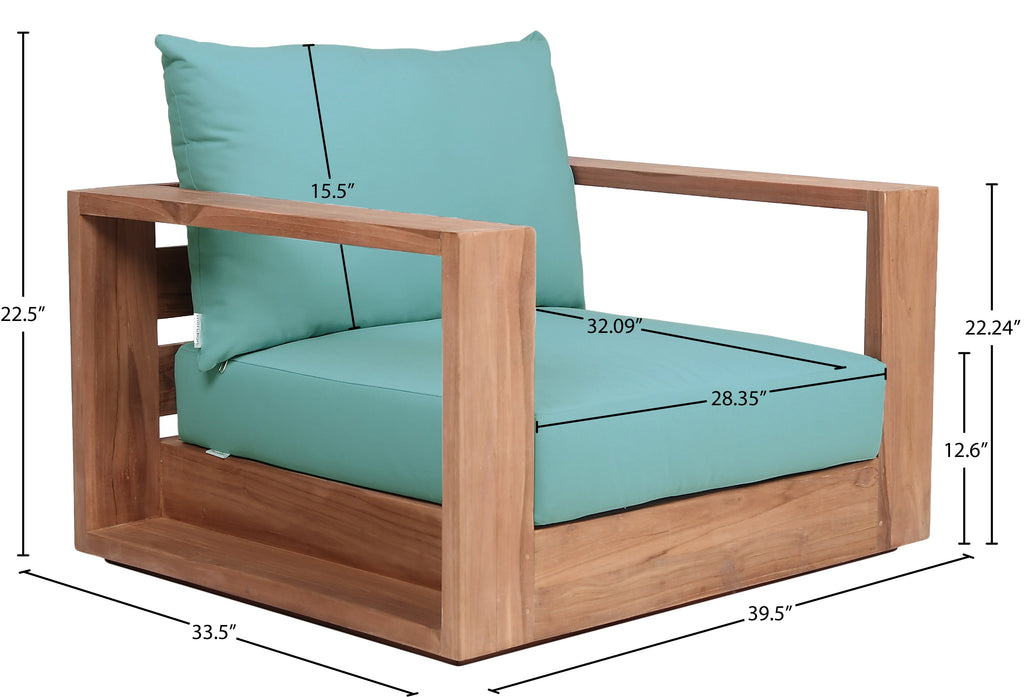 Tulum Water Resistant Fabric Upholstered Outdoor Patio Accent Chair