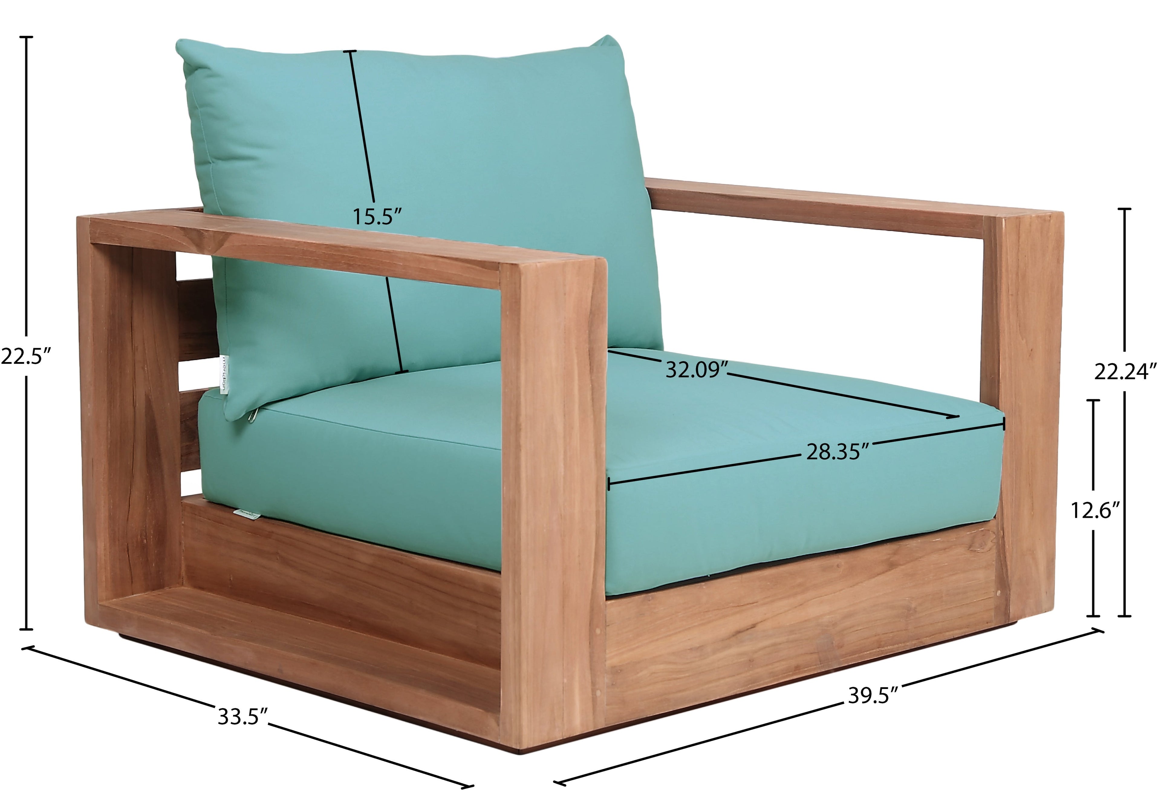Tulum Water Resistant Fabric Upholstered Outdoor Patio Accent Chair