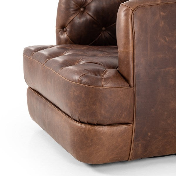 Hattie Leather Swivel Chair