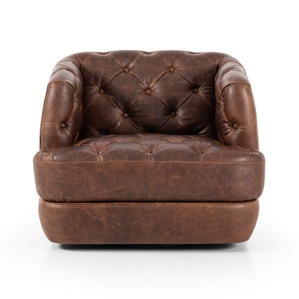 Hattie Leather Swivel Chair