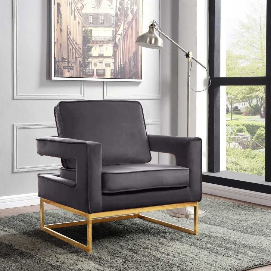Noah Velvet Upholstered Accent Chair