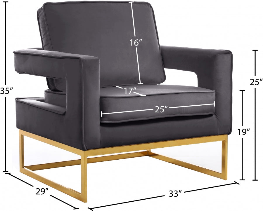 Noah Velvet Upholstered Accent Chair