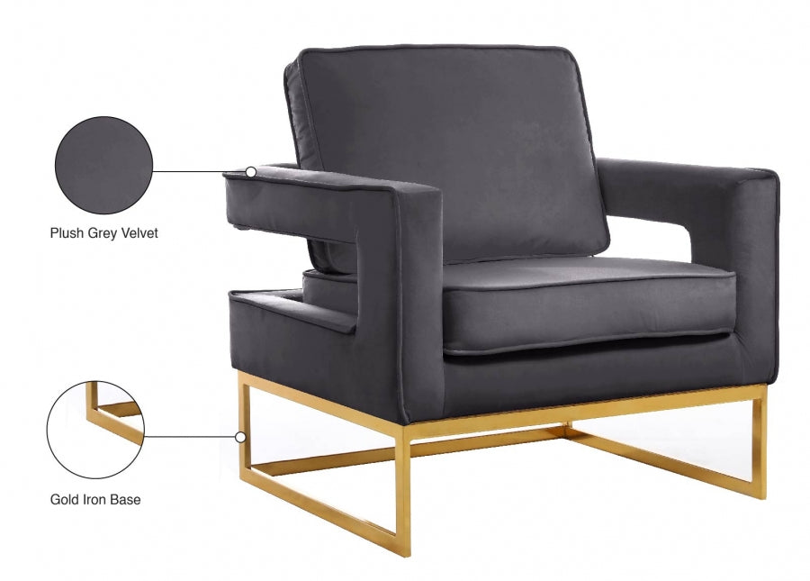 Noah Velvet Upholstered Accent Chair