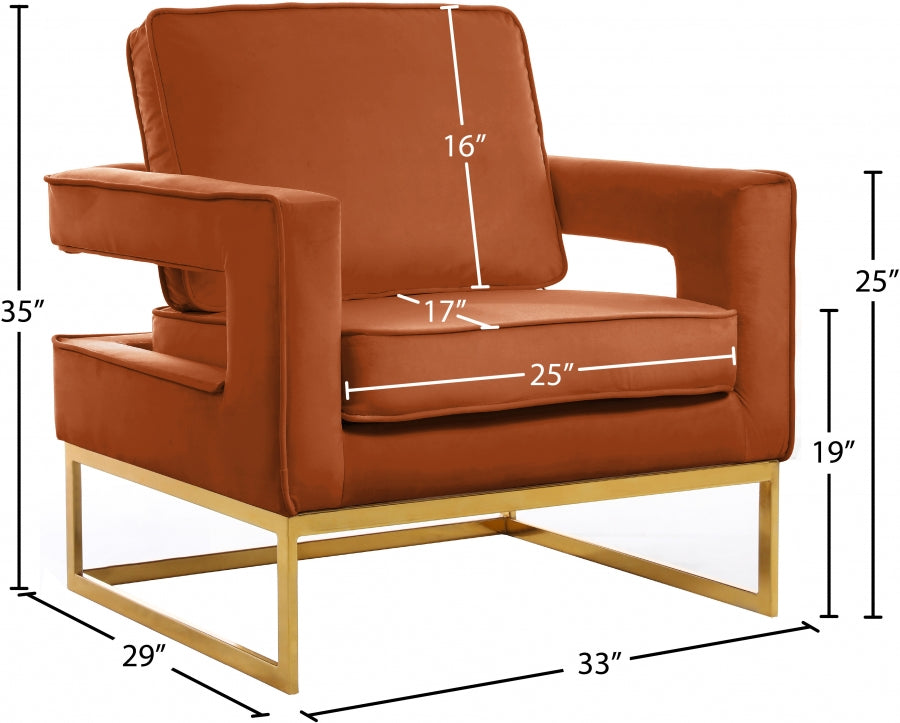 Noah Velvet Upholstered Accent Chair
