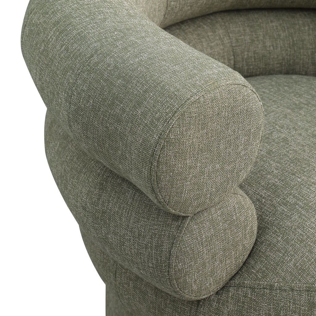 Valentina Linen Textured Fabric Upholstered Swivel Accent Chair