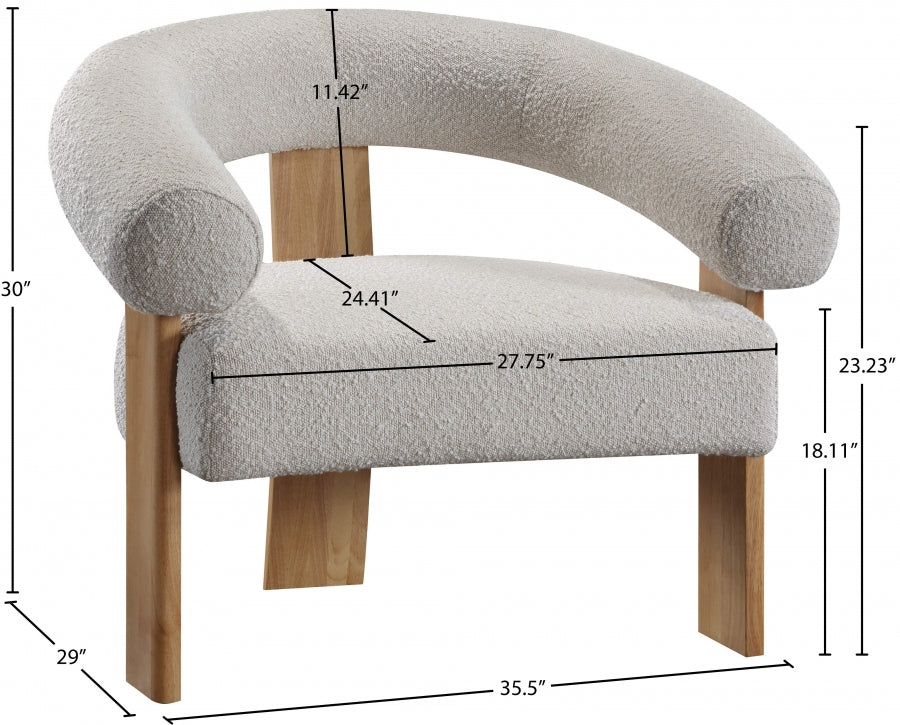 Winston Boucle Fabric Upholstered Accent Chair