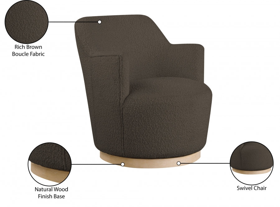 Clarita Boucle Fabric Upholstered Swivel Accent Chair
