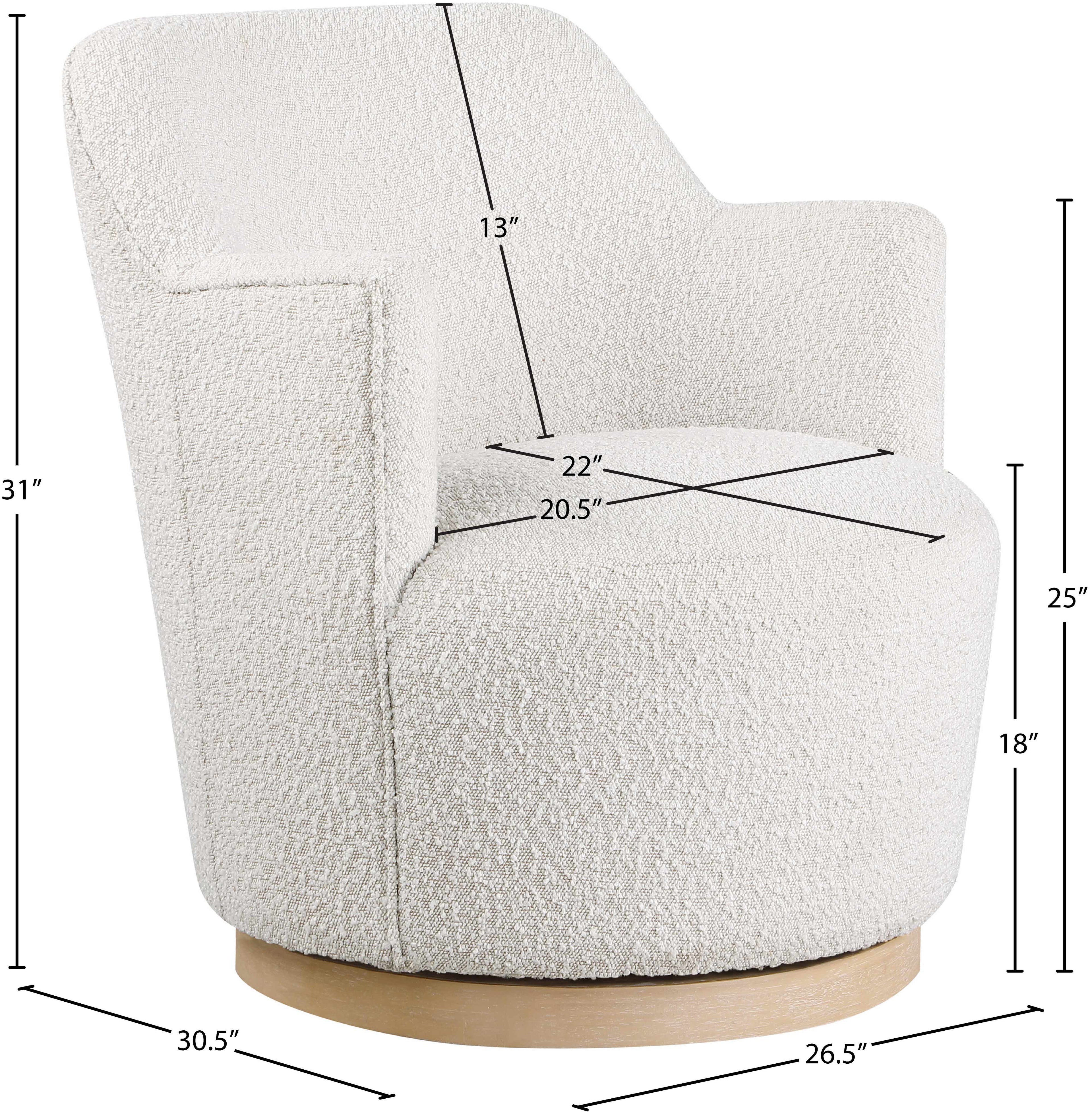 Clarita Boucle Fabric Upholstered Swivel Accent Chair