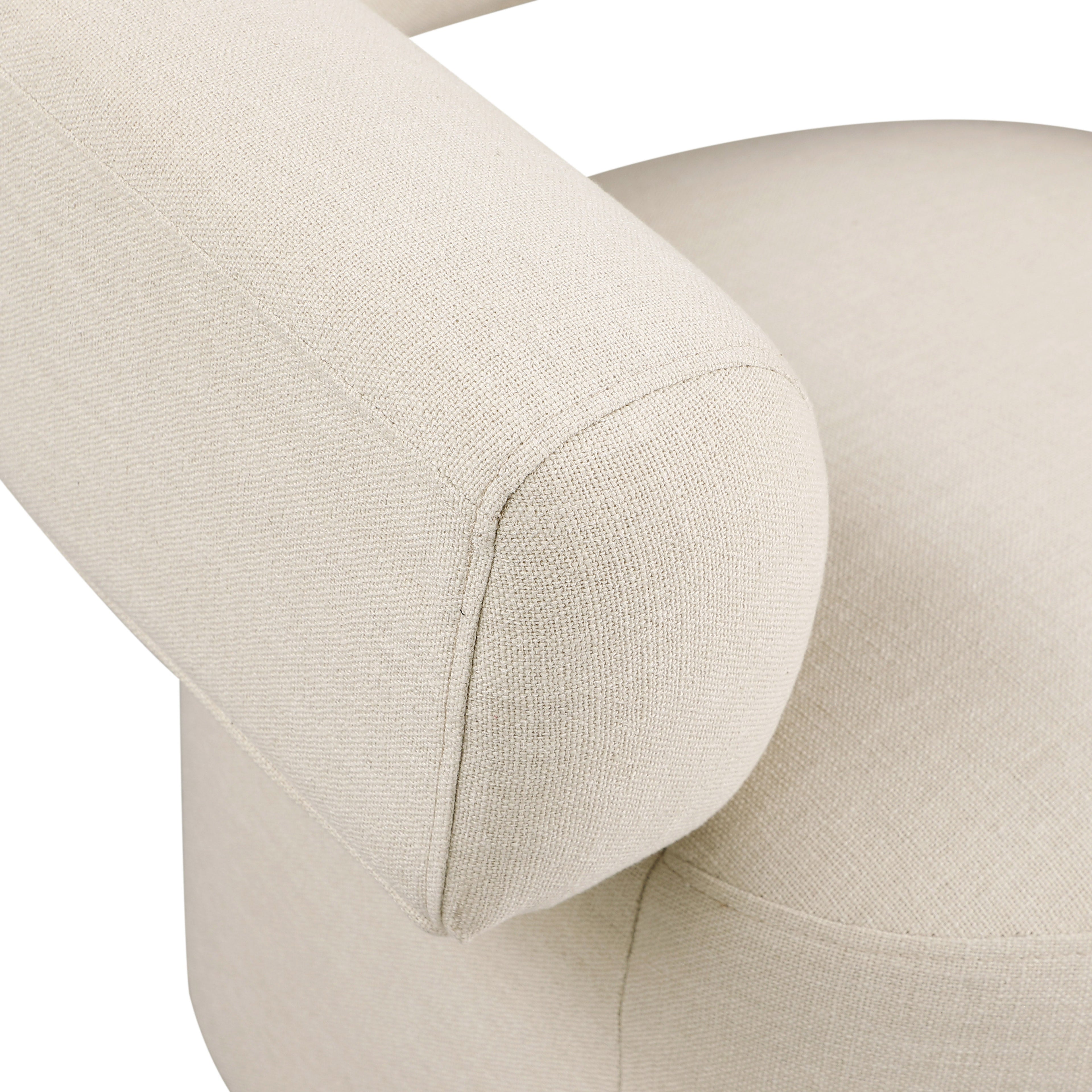 Niya Linen Textured Fabric Upholstered Swivel Accent Chair