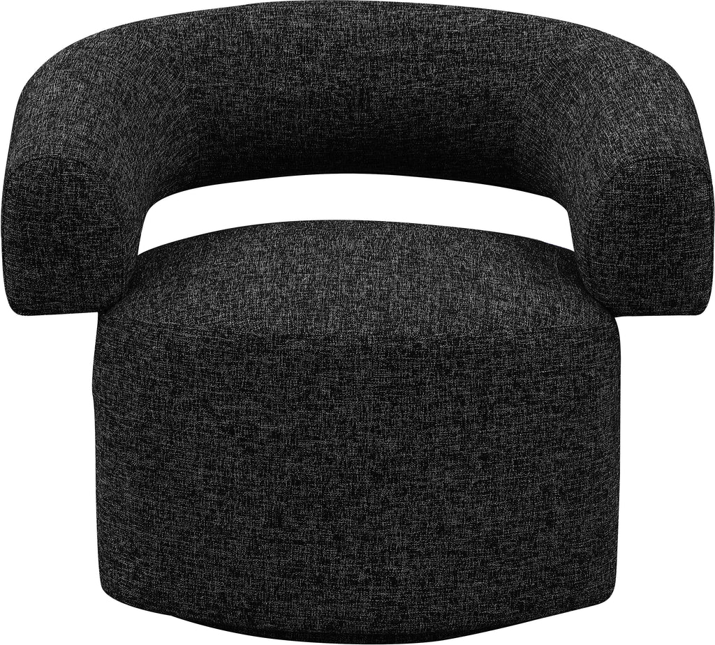 Niya Linen Textured Fabric Upholstered Swivel Accent Chair