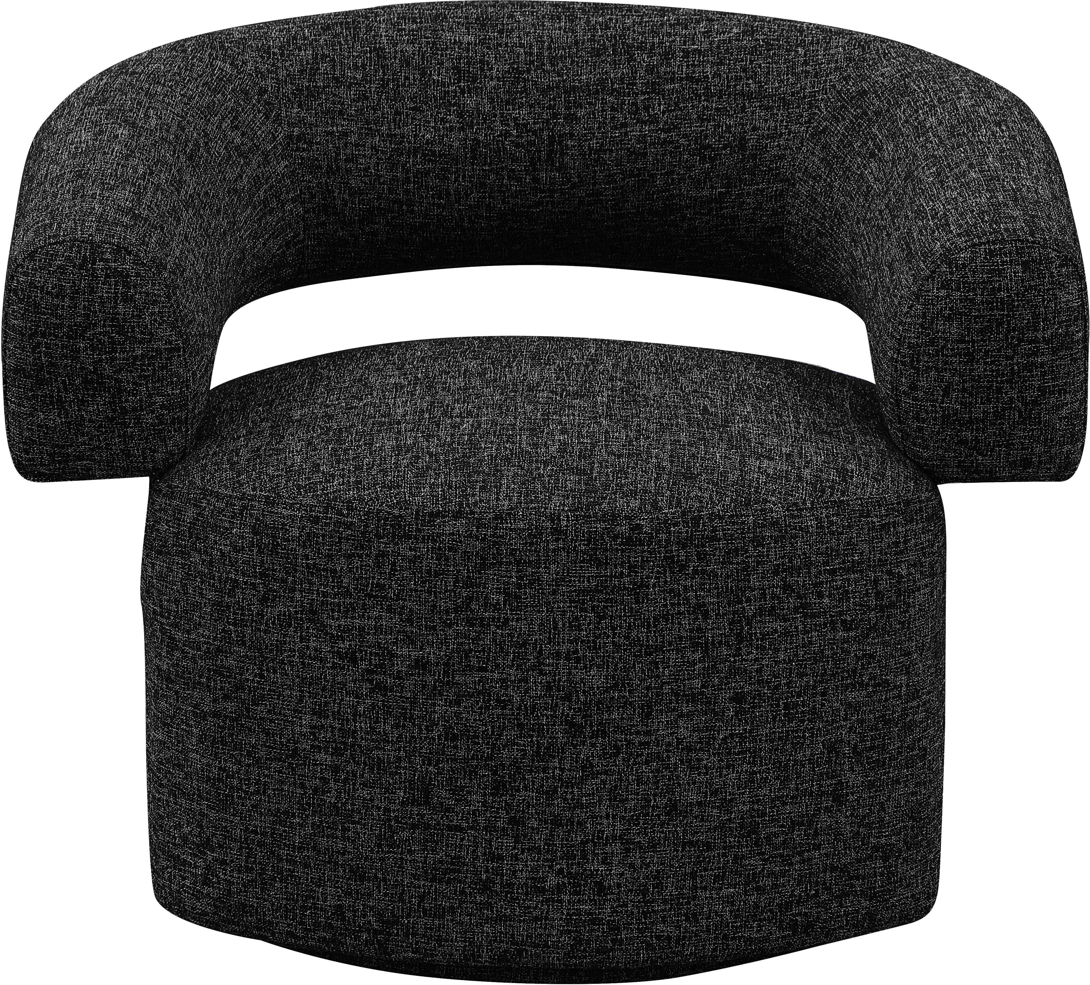 Niya Linen Textured Fabric Upholstered Swivel Accent Chair