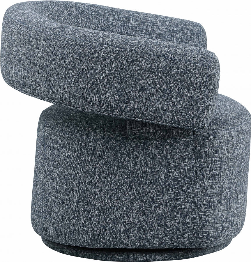 Niya Linen Textured Fabric Upholstered Swivel Accent Chair