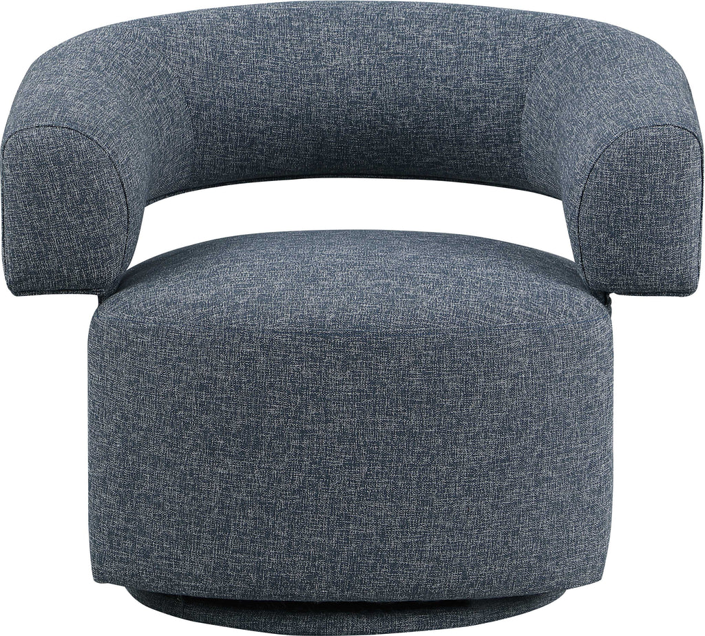 Niya Linen Textured Fabric Upholstered Swivel Accent Chair