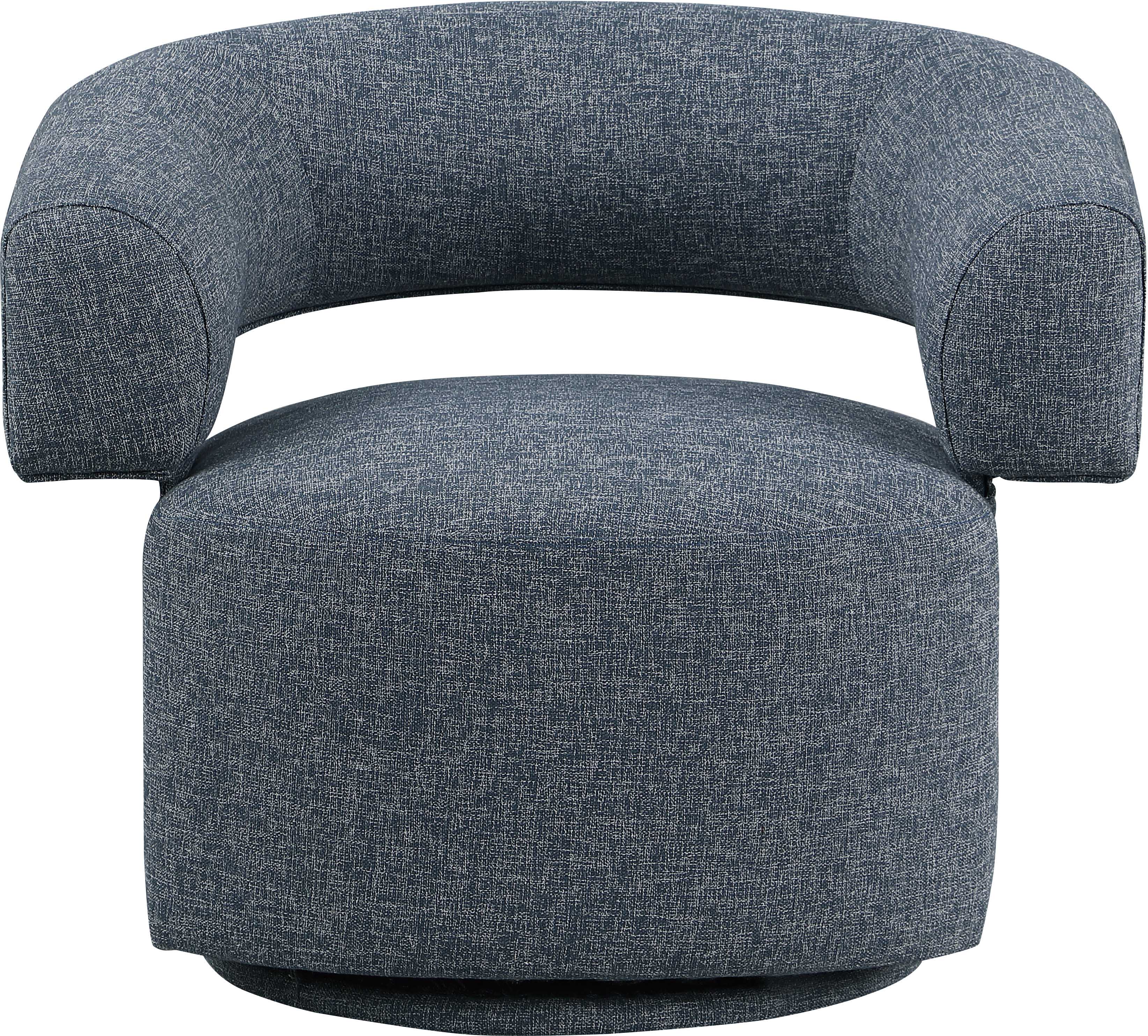 Niya Linen Textured Fabric Upholstered Swivel Accent Chair
