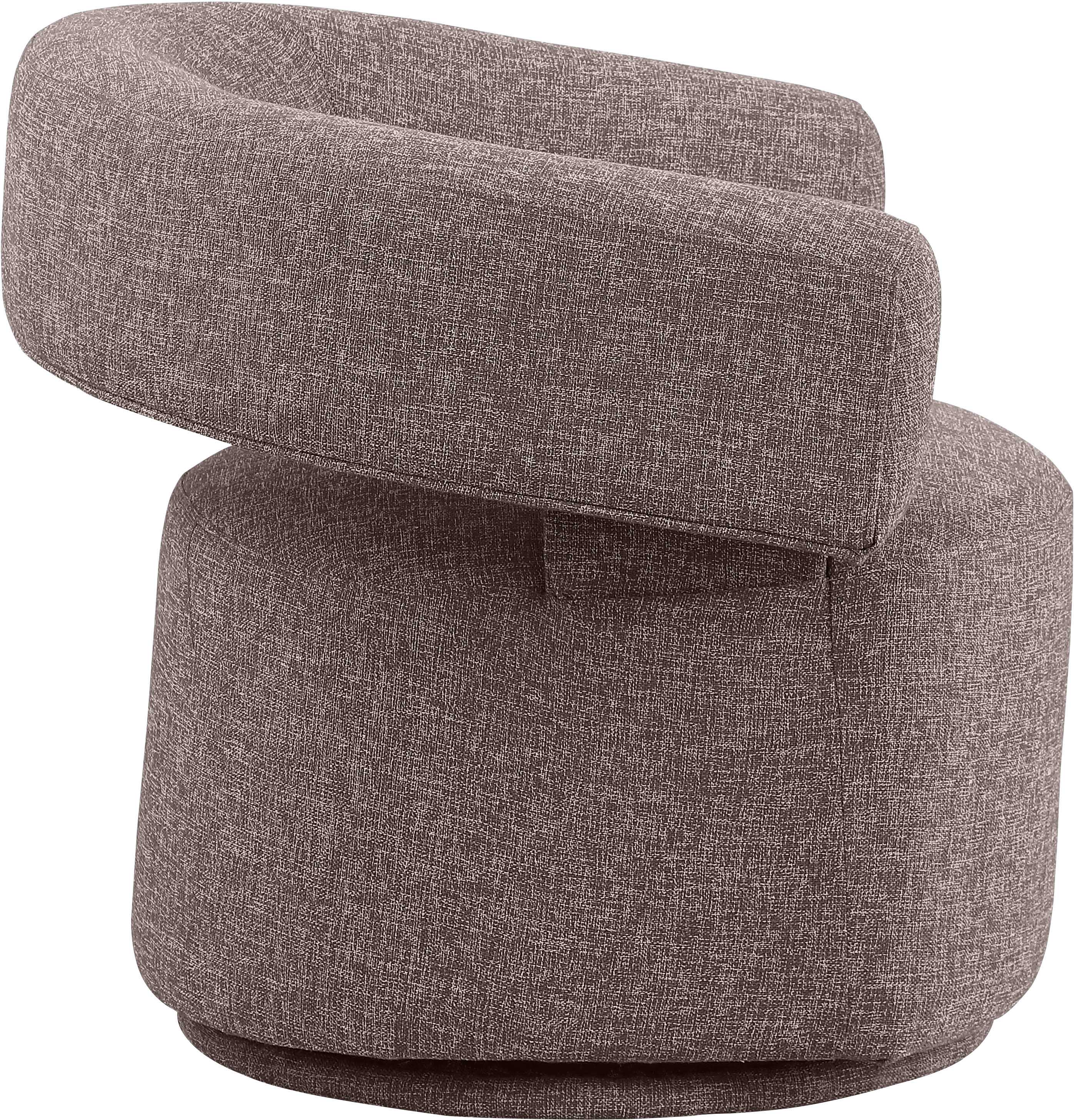 Niya Linen Textured Fabric Upholstered Swivel Accent Chair