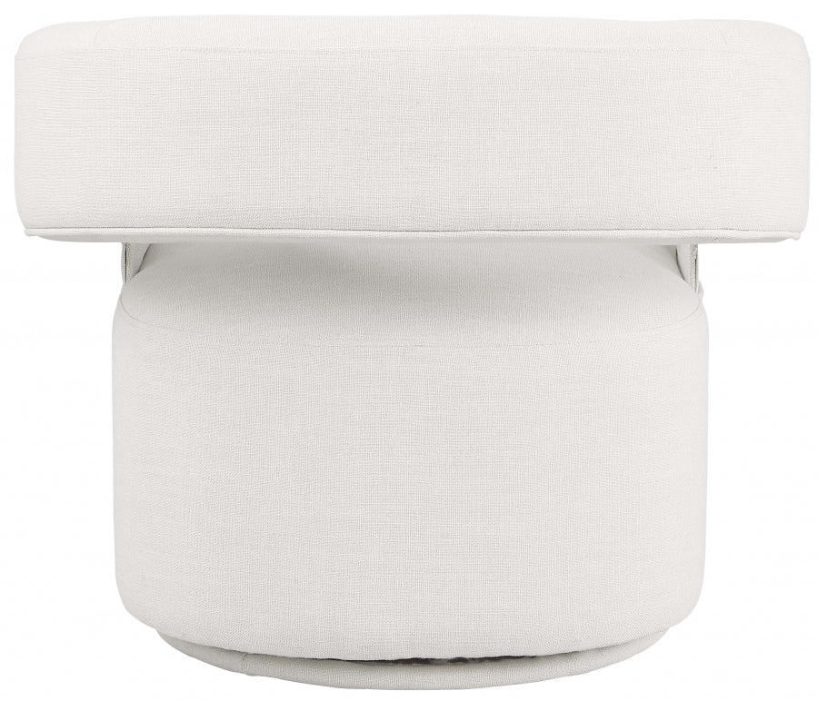 Niya Linen Textured Fabric Upholstered Swivel Accent Chair