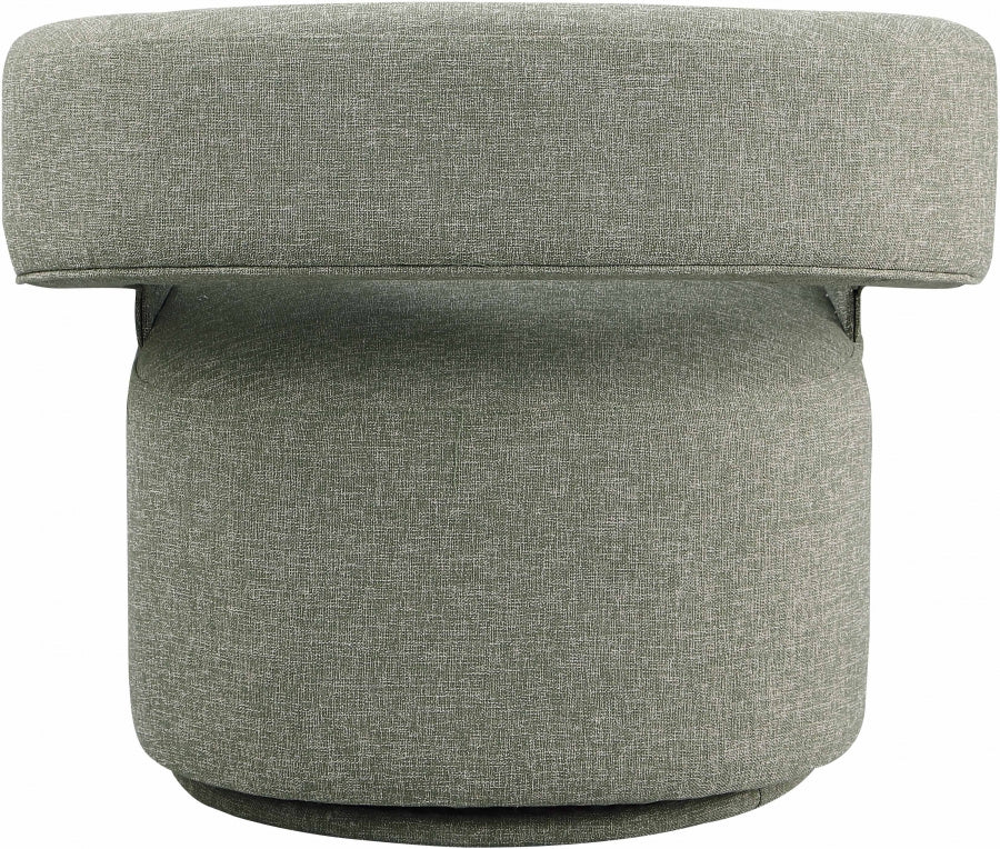 Niya Linen Textured Fabric Upholstered Swivel Accent Chair