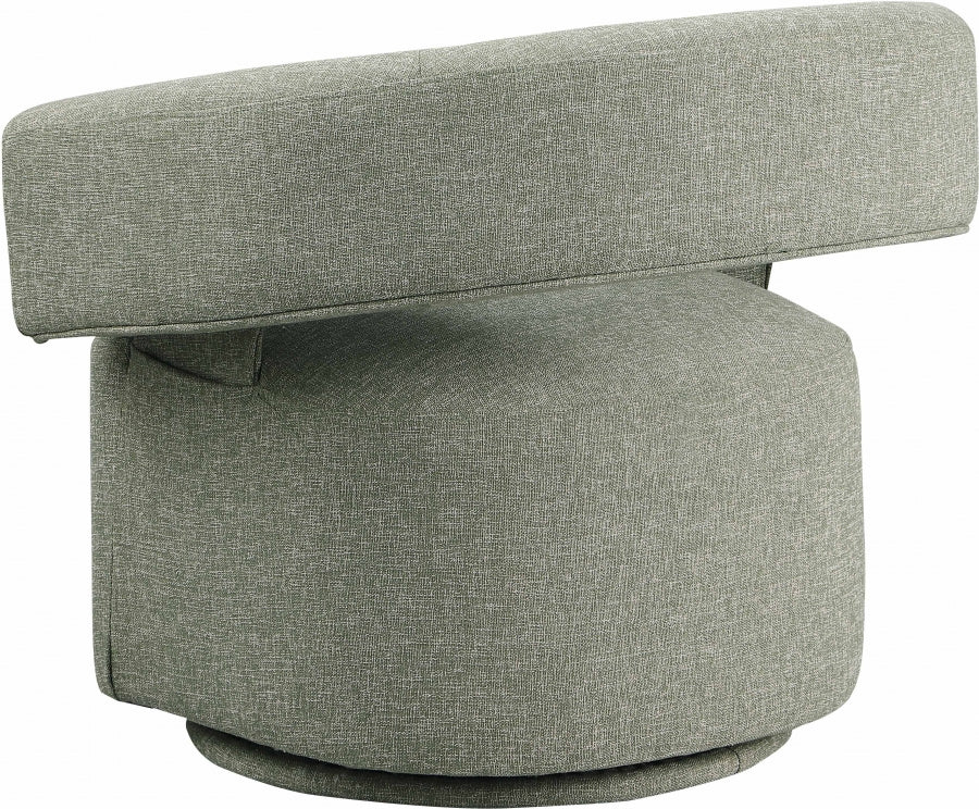 Niya Linen Textured Fabric Upholstered Swivel Accent Chair