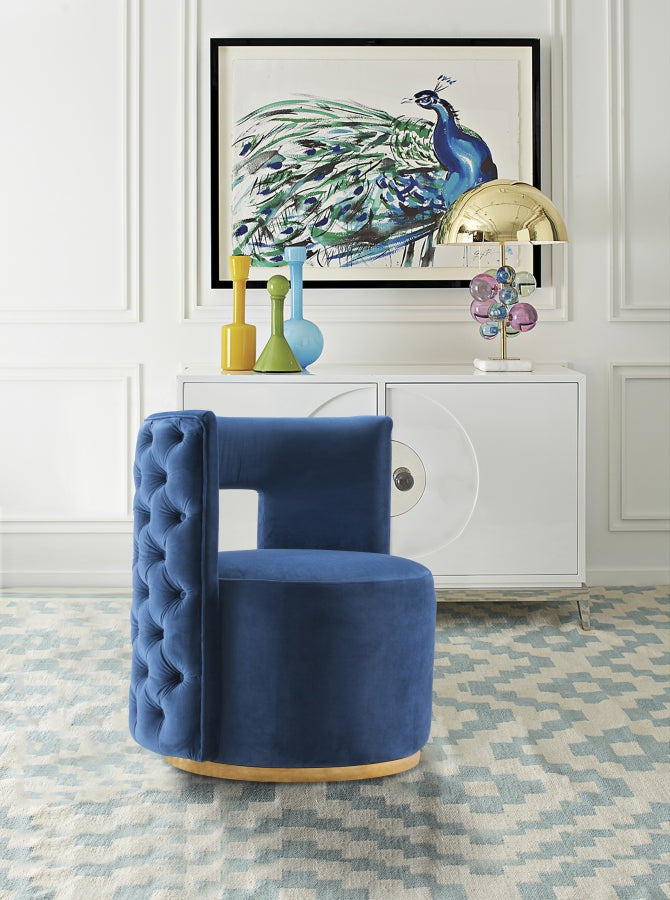 Theo Velvet Upholstered Swivel Accent Chair