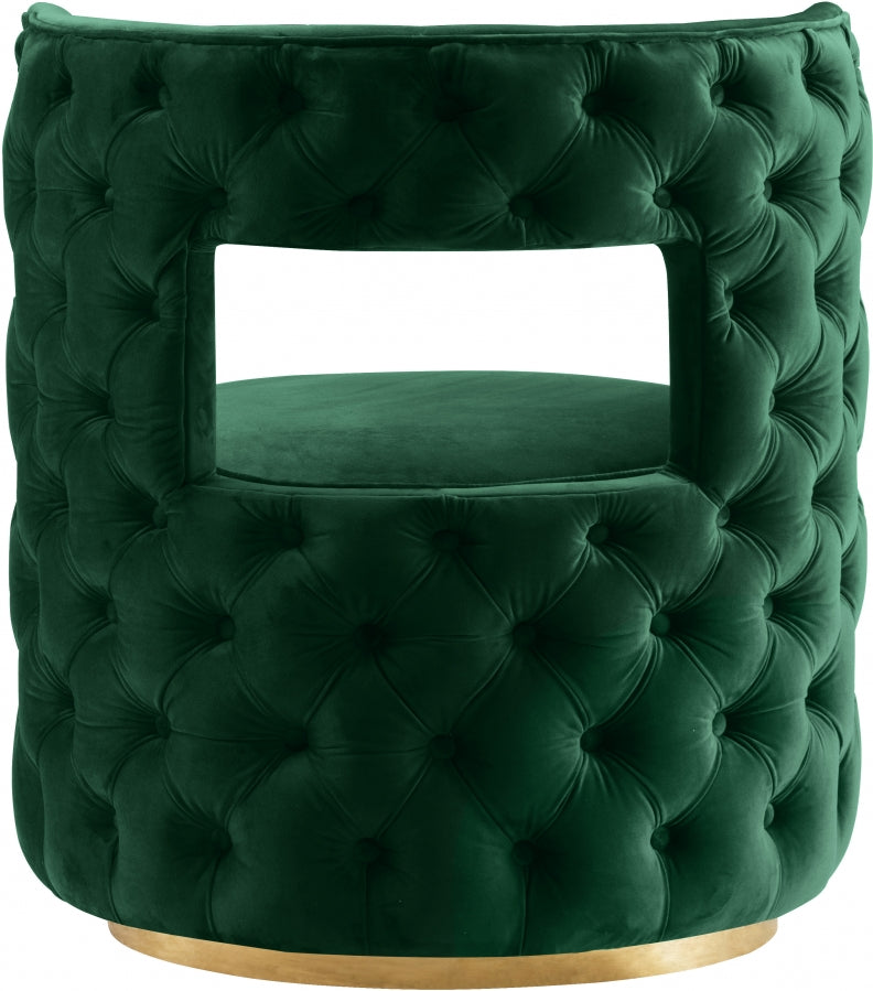 Theo Velvet Upholstered Swivel Accent Chair