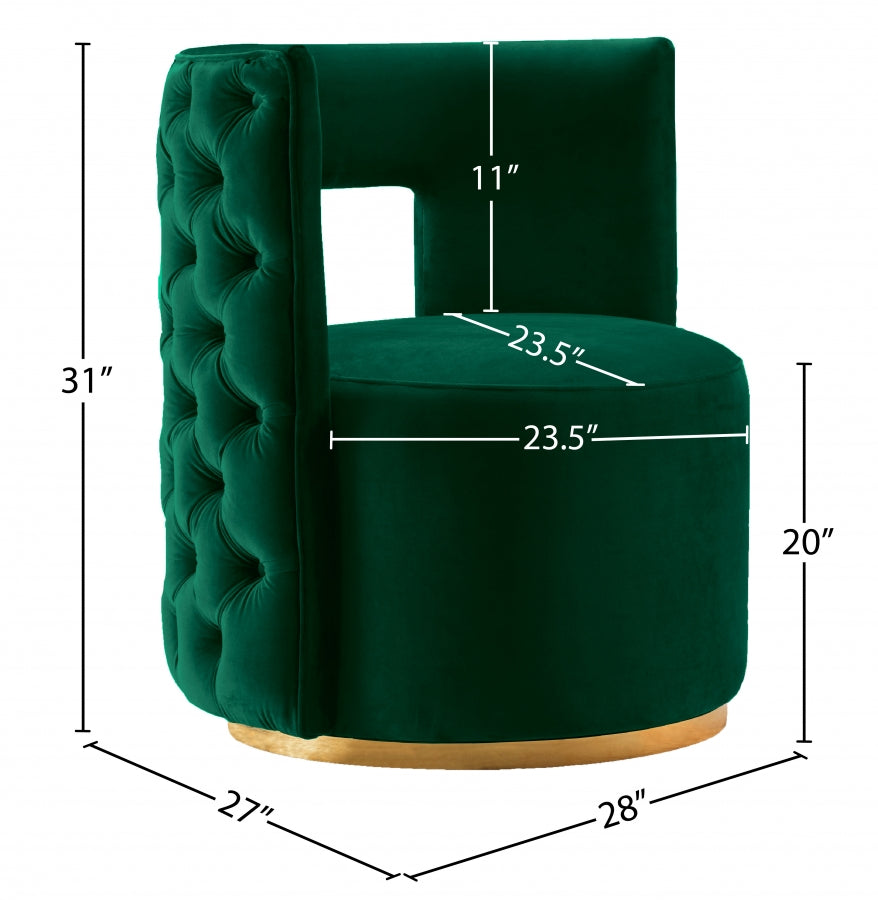Theo Velvet Upholstered Swivel Accent Chair