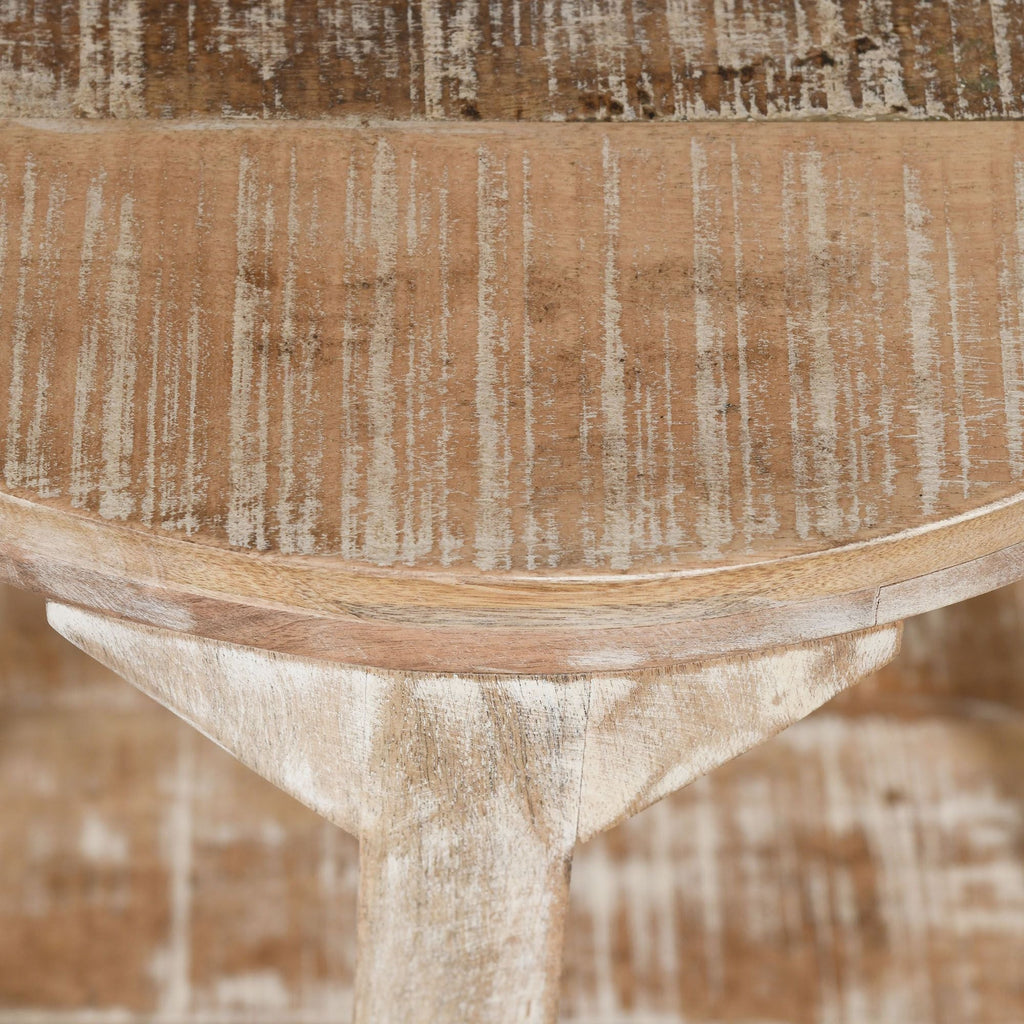 Avni Round Coffee Table in Distressed Natural