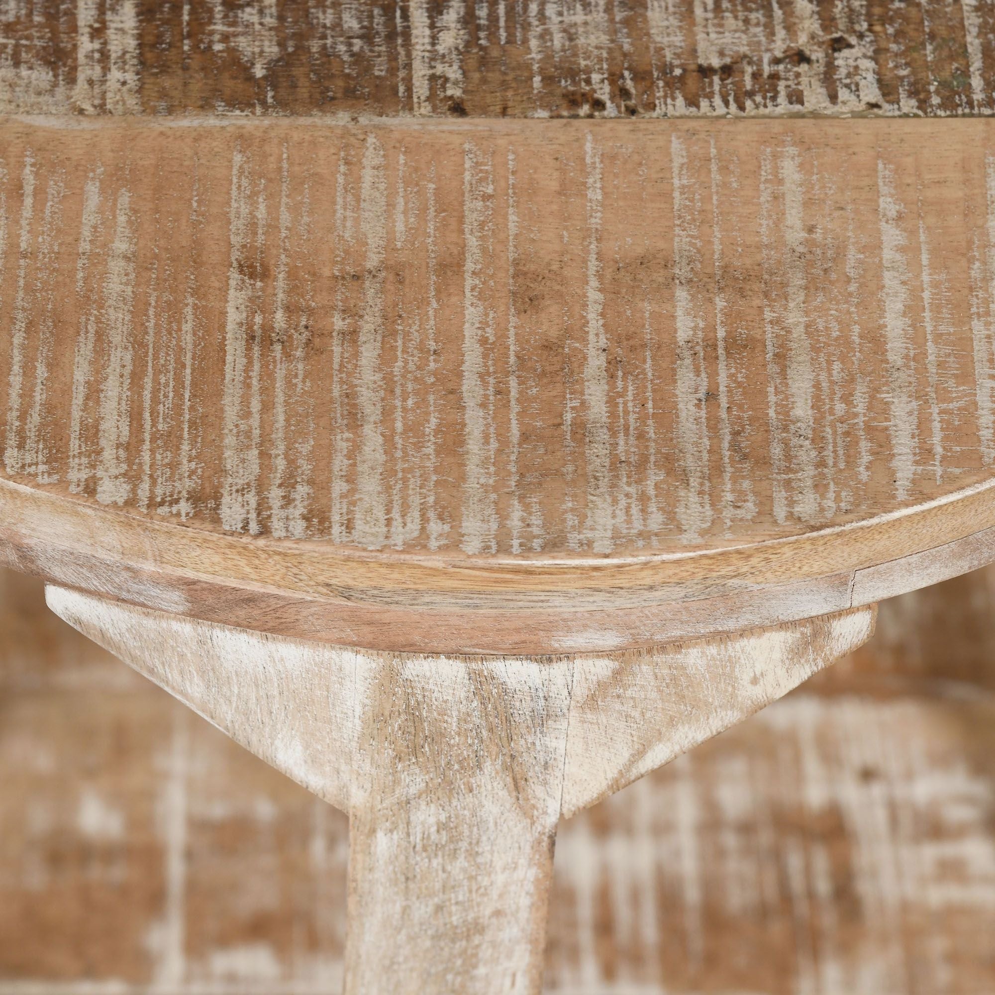 Avni Round Coffee Table in Distressed Natural
