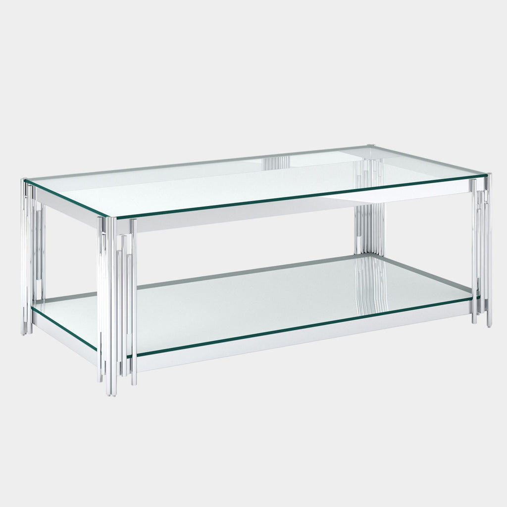 Estrel Rectangular Coffee Table in Silver