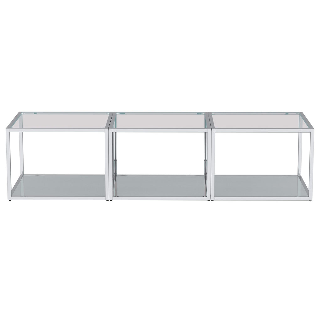 Casini 3pc Small Coffee Table Set in Silver