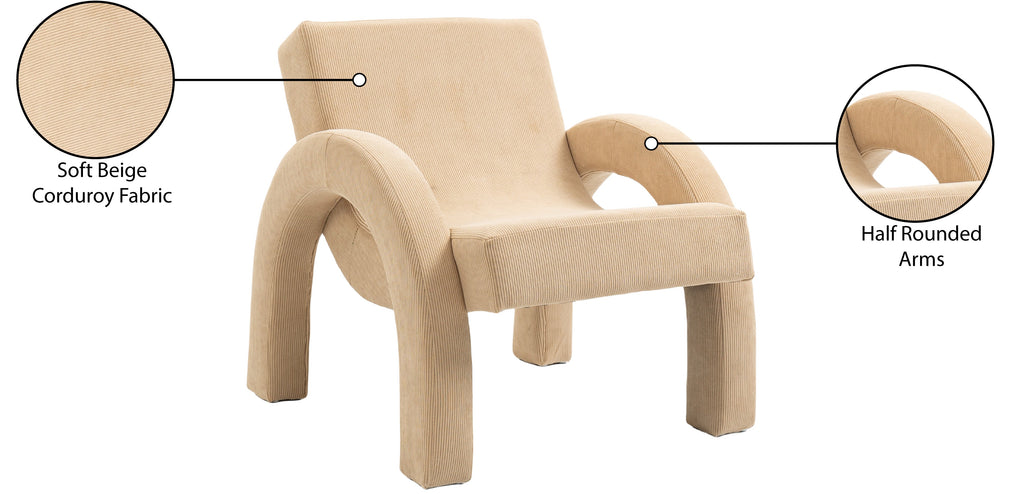 Corduroy Fabric Upholstered Accent Chair