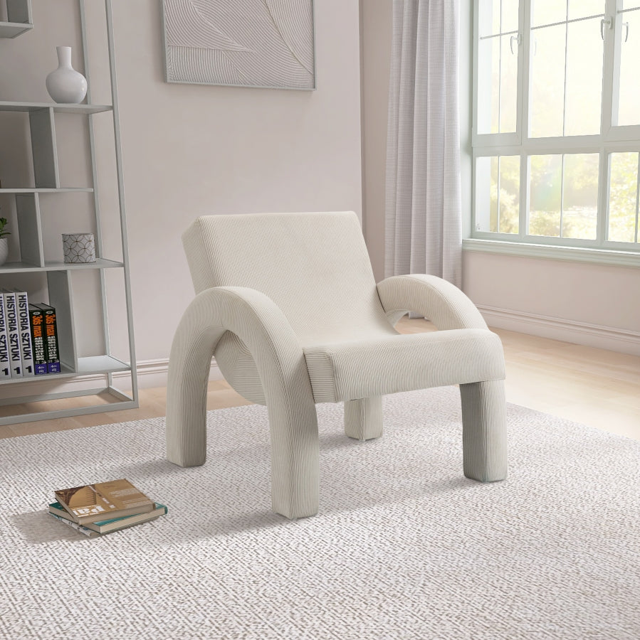Corduroy Fabric Upholstered Accent Chair
