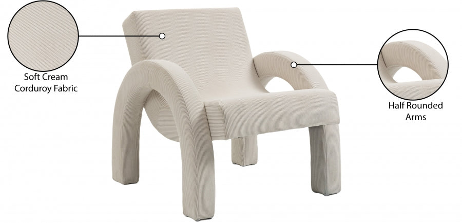 Corduroy Fabric Upholstered Accent Chair