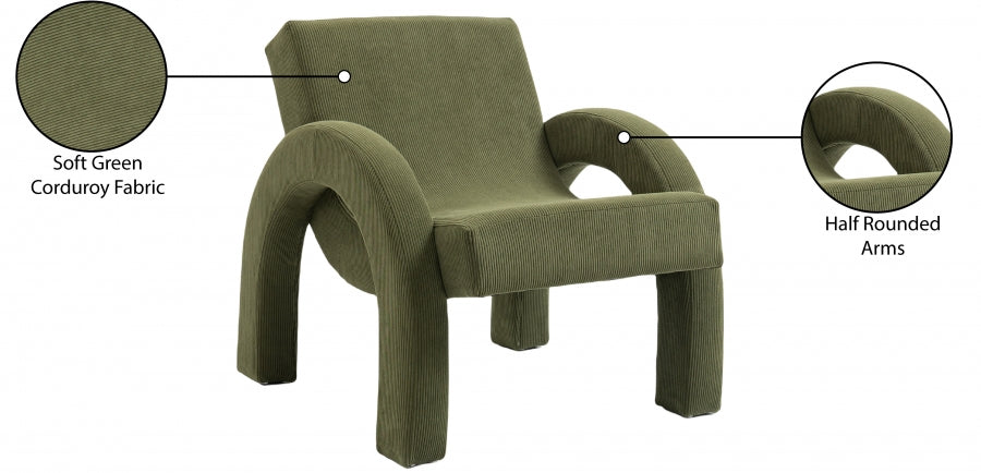 Corduroy Fabric Upholstered Accent Chair