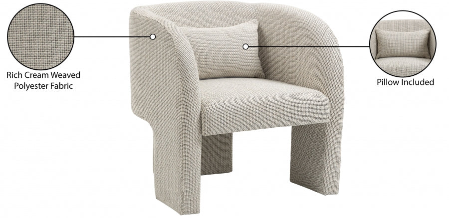 Sawyer Weaved Fabric Upholstered Accent Chair