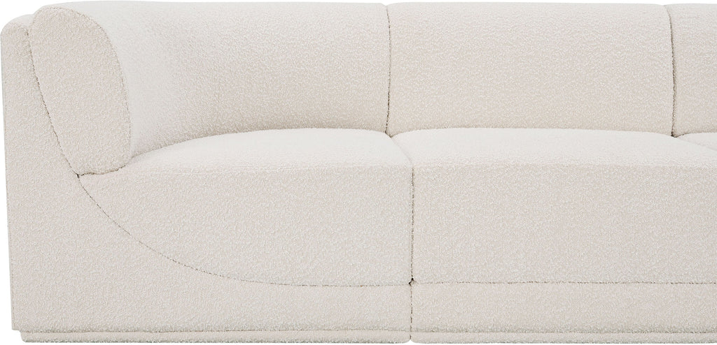Ollie Boucle Fabric Sofa with Armrest