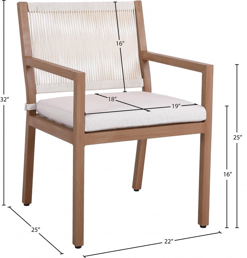 Maui Water Resistant Fabric Upholstered Outdoor Patio Dining Arm Chair
