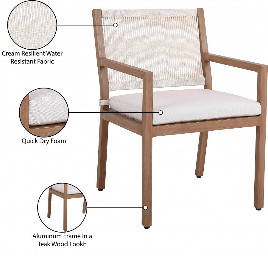 Maui Water Resistant Fabric Upholstered Outdoor Patio Dining Arm Chair